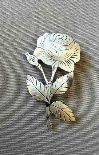 Vintage Sterling Silver Craft by CORO Flower Brooch Pin