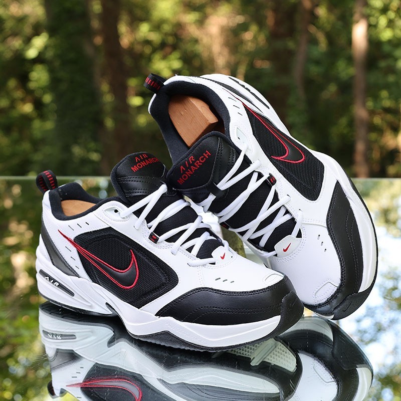 Nike Air Monarch IV 4E Wide Men's Size 12.5 White Black Red Custom