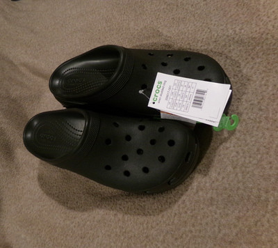 NWT Crocs Siren Black Heel Studded Platform Clog Sz W12/M10