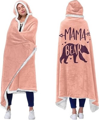 Vprintes Mama Pink Wearable Blanket Hoodie -Mothers Day Gifts One Size,