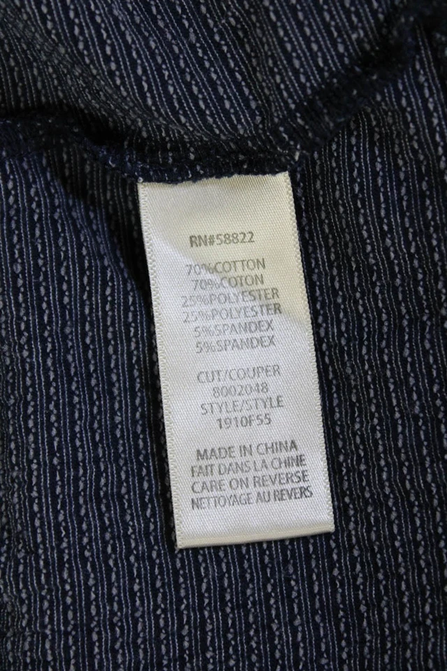 Max Studio, Vestido envolvente para mujer azul oscuro a rayas cuello en V manga corta talla XL Foto 4 de 4