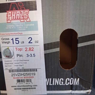 Storm Phaze A.I. bowling ball 15 LB. 1ST QUAL new ball in the box