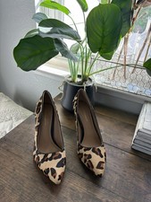 BCBGeneration shoes Leopard Print Sz  7.5M Real Cow Hair Died Painted