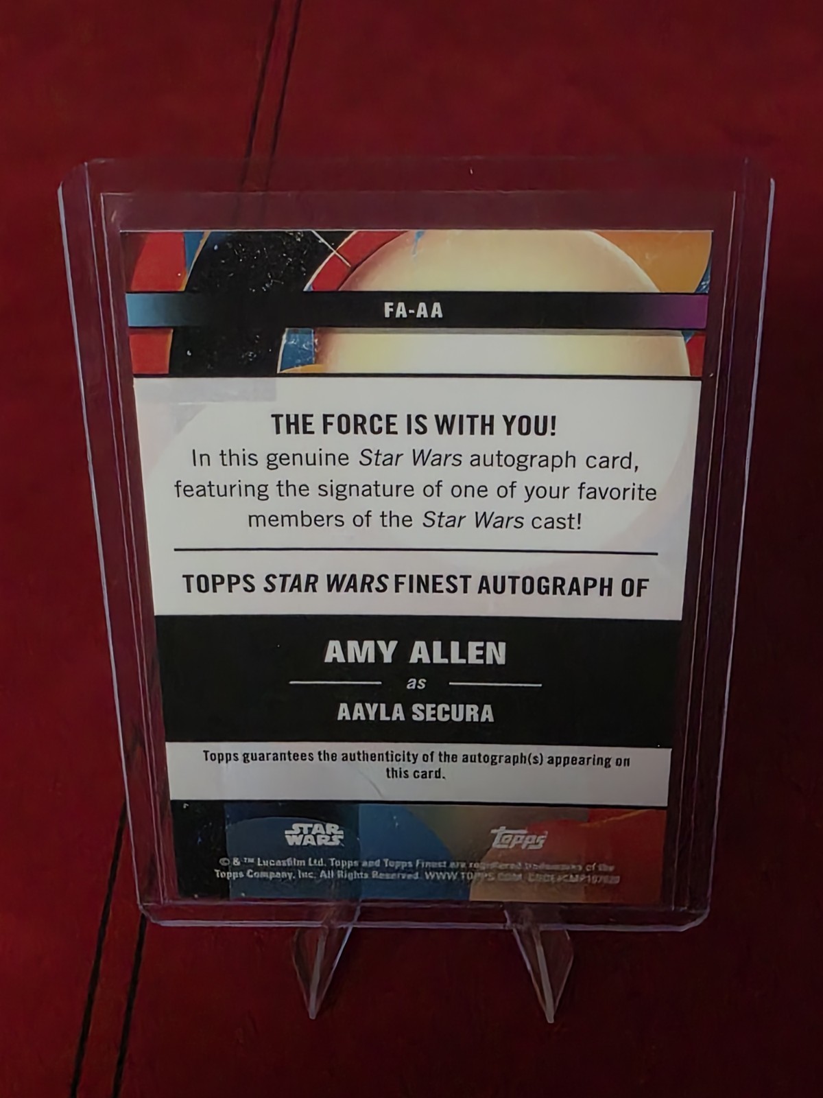 2025 TOPPS STAR WARS SMUGGLERS OUTPOST AMY ALLEN AAYLA SECURA AUTO Refractor  view 4