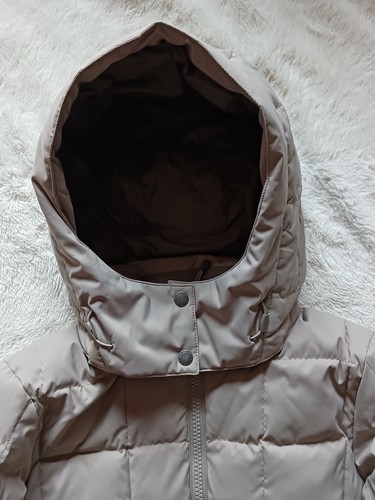 Womens Eddie Bauer Olwen Down Parka Jacket Beige Hooded Long Size Small New - Picture 5 of 14