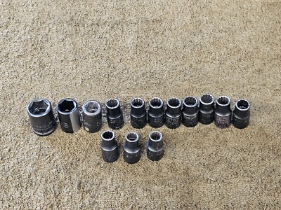 14 Proto Professional Impact Socket 1/4'' Drive 4708TB H 7/16 3/8 5/16 7/32 Set
