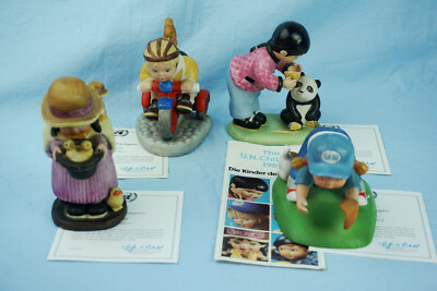 4 Figuren Franklin Porzellan Kinder der UNO 1981 Maria Jennifer Mei-Mei + Albert