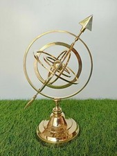 Brass Arrow Armillary Sphere Home Office Decor Astrology Collectible