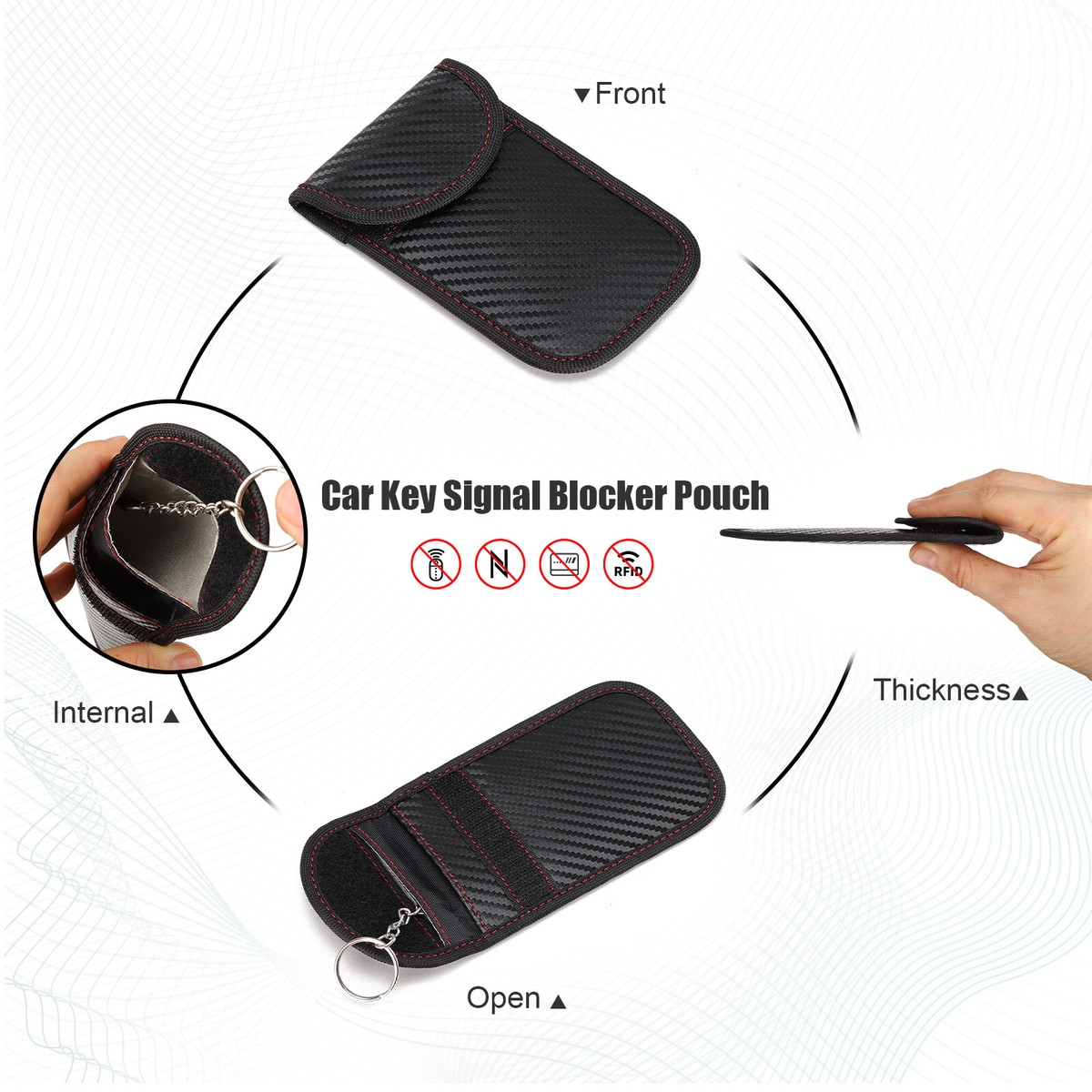 Diyife Faraday Box For Car Keys - RFID Signal Blocking Box, Holds 4 Keys (4.6x3.6x2.5 In)