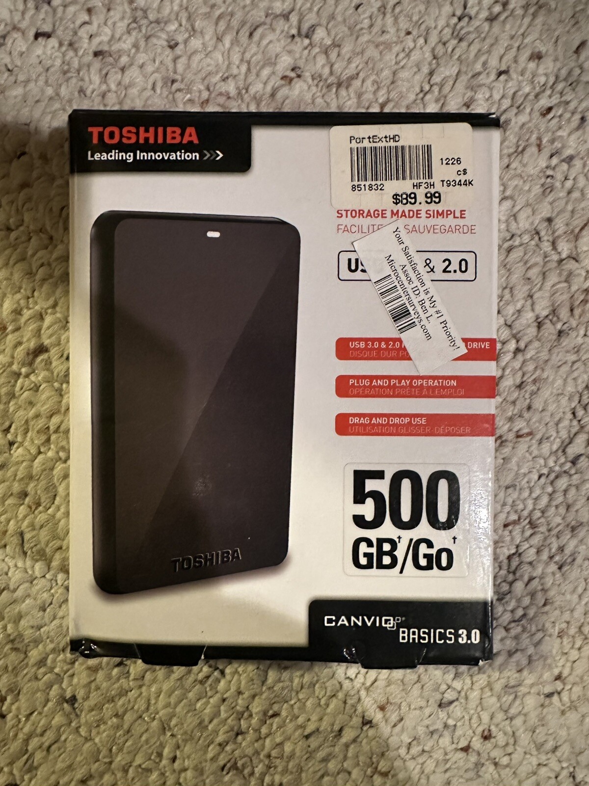 Toshiba External Hard Drive v63700-A HDTB105XK3AA 500 GB USB 3.0 & USB 2.0-image