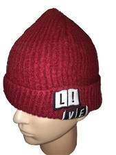 Lacoste L VE Youth Kids Burgundy Beanie Skull Wool Knit Hat