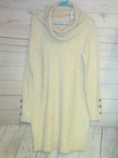 Ann Taylor NWT Oatmeal cowl neck Sweater Dress, Size M     (BB4).