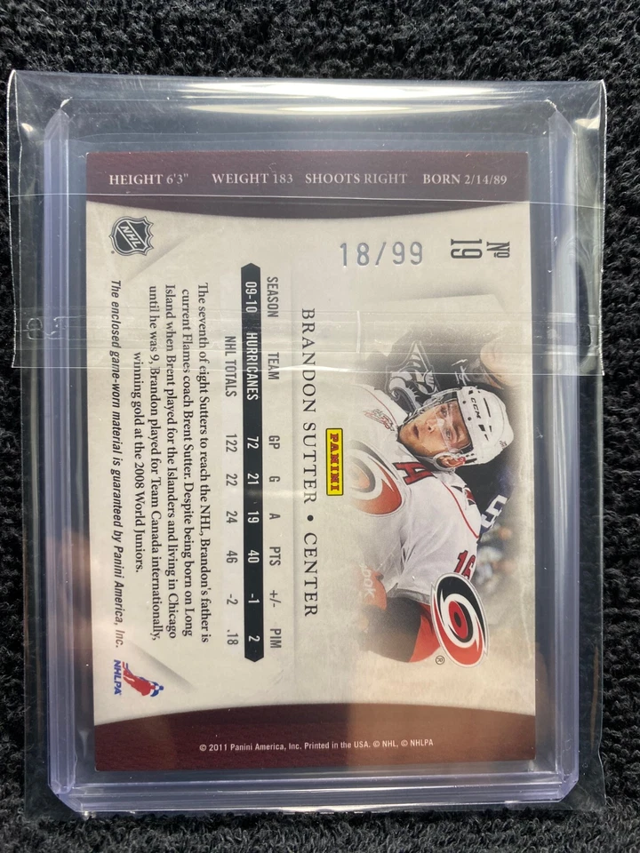 2010-11 Panini Dominion #19 - Brandon Sutter 18/99 - *Short Print - Image 2 of 2