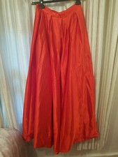 Red Maxi Satin Prom Skirt with Lining Size S