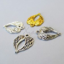 Angel Wings Charms Mix 22mm Silver Gold 4PCs Charms Set CM2591 - 4, 20 Or 40PCs