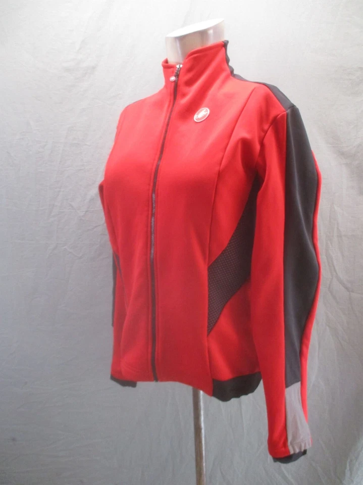 Женская велосипедная куртка Castelli размер XL красная на молнии с воротником и задним карманом 919 - Изображение 3 из 4