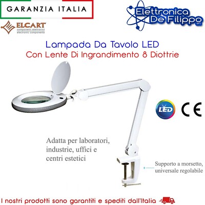 LAMPADA TAVOLO LENTE INGRANDIMENTO DIOTTRIE EXTRA CLIP LABORATORIO  ELETTRONICA