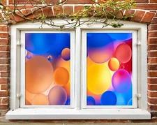 3D Color Balls 089NAO Window Film Print Sticker Cling Stained Glass UV Block Fay