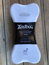 Ardbeg whiskey Shortie EMPTY collector's bone metal storage tin box