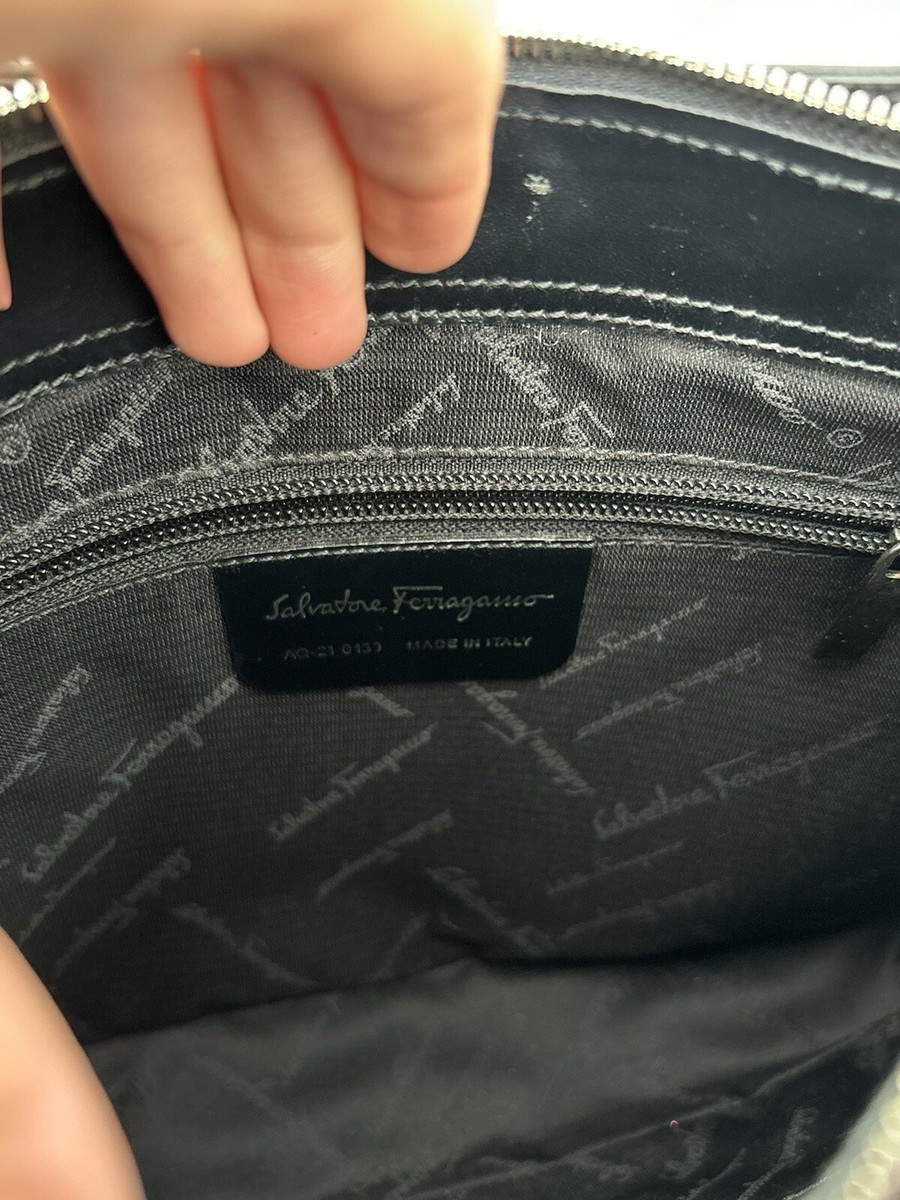 Black Leather Salvatore Ferragamo Shoulder Bag | eBay