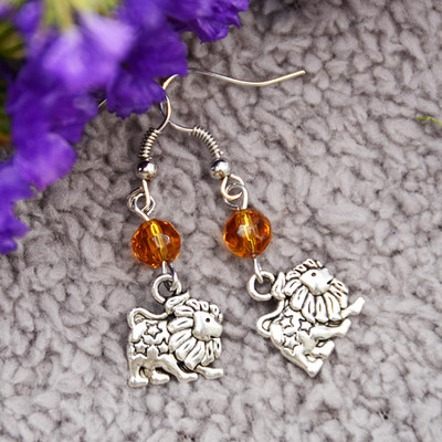 Boucles D'Oreilles Pendantes Style Tibétain - Alliage Et Verre - Dormeuses - Neuf