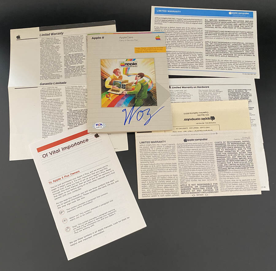 Steve Woz Wozniak SIGNED Apple II Pilot Care Computer Manual PSA/DNA AUTOGRAPHED