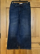 Lee Dungarees Bootcut Boys Jeans Dark Blue size 10 Husky adjustable waist