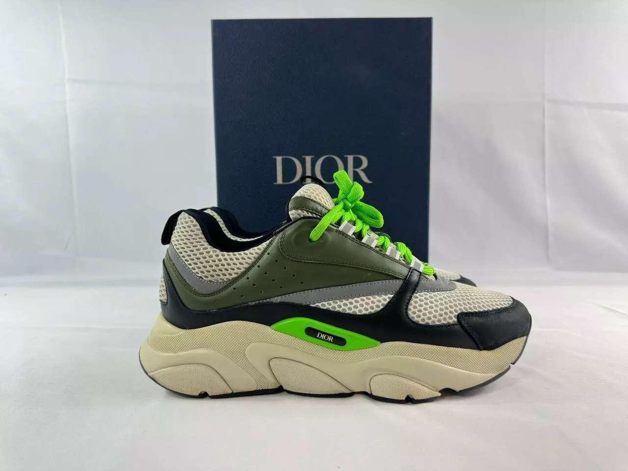 Baskets homme Dior B22 maille mollet vert olive taille 43
