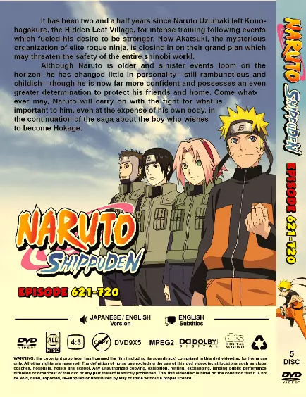 Naruto Shippuden Episodes 449 - 500 English Dubbed / Japanese Seasons 21-22  DVD