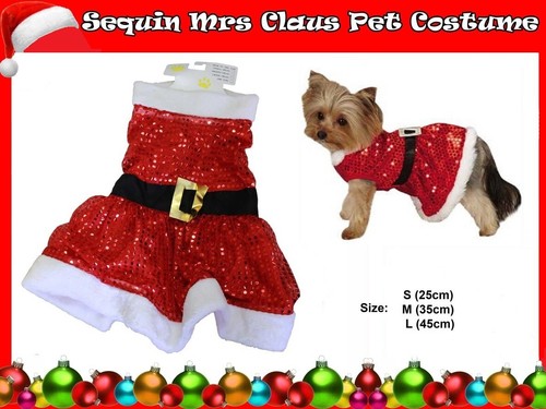 mrs santa claus dog costume