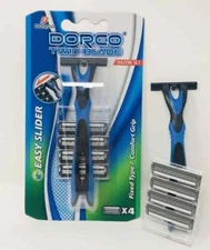 DORCO Twin Blade Razor Set Extra Cartridge Refill Men Shaving Razor Fixed Type