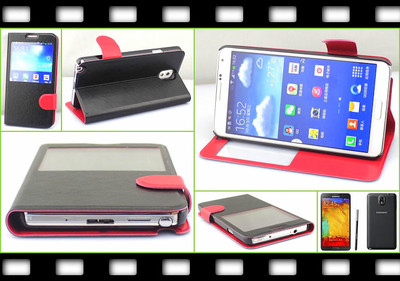 Flip Case Brief Tasche für Samsung Galaxy Note 3 N9000 N9005 Schutzhülle Folie