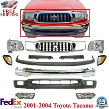 Front Chrome Grille With Black Insert Bumper Kit For 2001-2004 Toyota Tacoma Front Chrome Grille With Black Insert Bumper Kit For 2001-2004 Toyota Tacoma