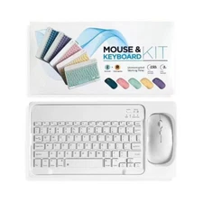 Wireless Bluetooth keyboard mouse Rechargeable Square button for PC ipad Mac