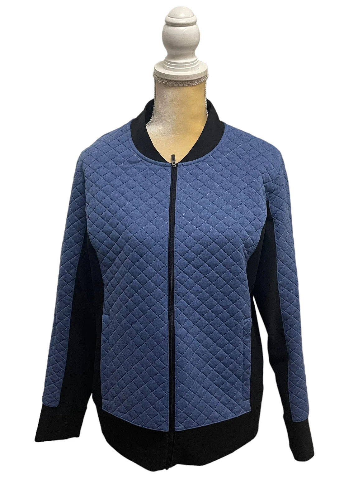 LUCY Quilted Track Jacket Sweatshirt Lightweight Blue & Black Women's Size Large
Opens in a new wind