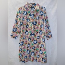 Banana Republic Floral Print Long Sleeve Button Up Shirt Dress size 6