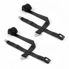 Camaro 1970 - 1981 Standard 2pt Black Retractable Bucket Seat Belt Kit - 2 Belts