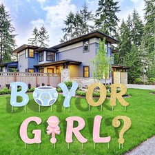 Easy Joy Gender Reveal Party Decorations Baby Shower Letters Yard Sign...