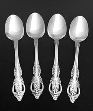 ONEIDA Stainless RENOIR PEMBROOKE Set 4 SOUP SPOONS 6 7/8" SSS Glossy Flatware