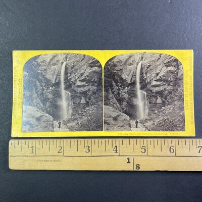 Cascade du Dard Waterfall Chamonix France Stereoview William England c1862 Y8253