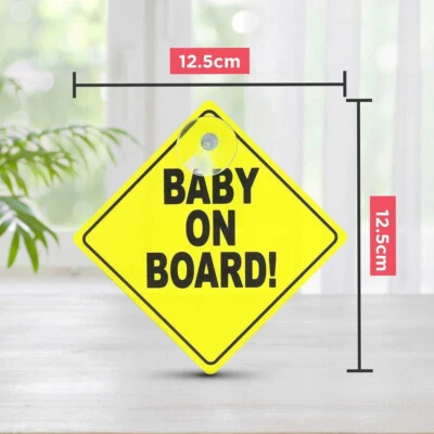 UPSY DAISY 1 Baby on Board Car Signs | Child Children Window Suction Cup Safety Warning