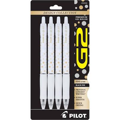 Pilot Gel Roller Pen G2 Premium Super Smooth Quick Drying, Pack of 4 16958
