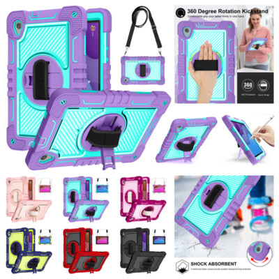 For Lenovo Tab M10 HD 2nd Gen Tablet Heavy Duty Stand Case Rotate Cover Strap