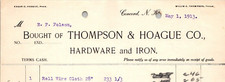 1913 THOMPSON HOAGUE HARDWARE IRON BILLHEAD 9" RECEIPT CONCORD NH