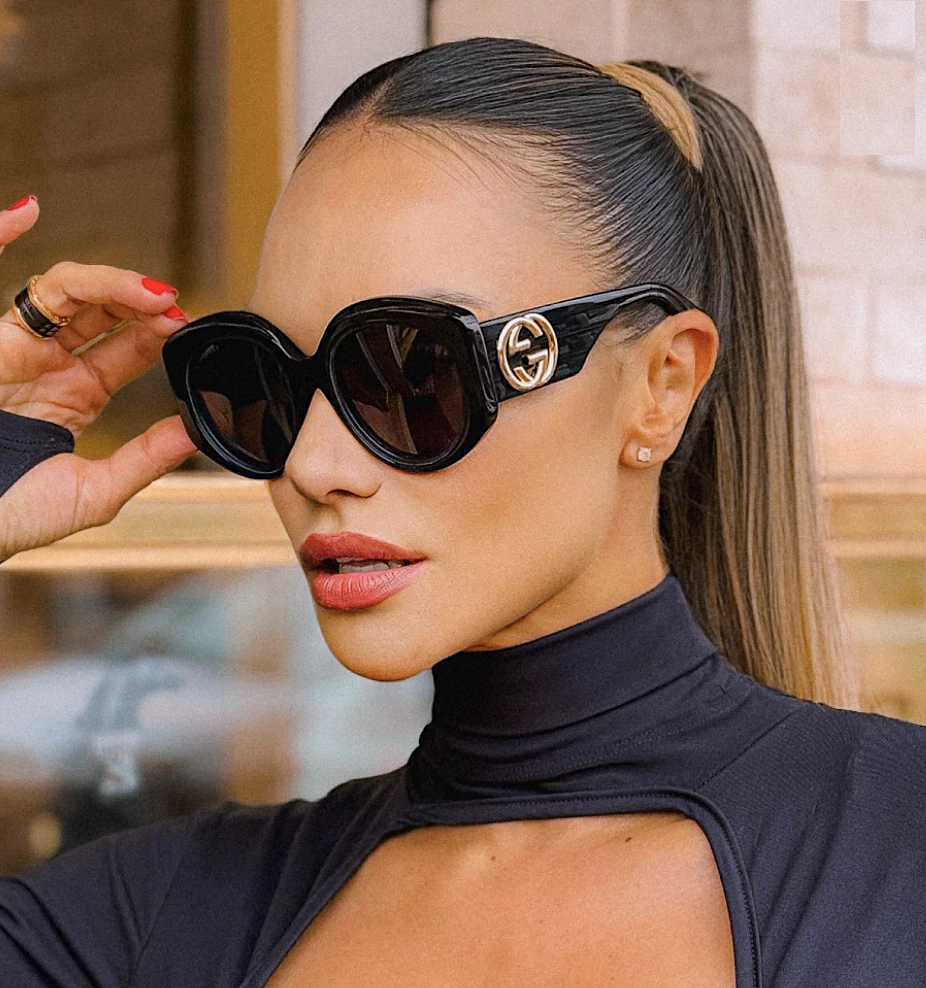 Black and gold sunglasses women's cheap