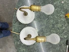Pair Of Matching Vintage Milk Glass Wall Sconces