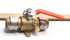 SharkBite Ball Valve w/ Drain Vent &Mounting Bracket Push to Connect Brass 3/4"