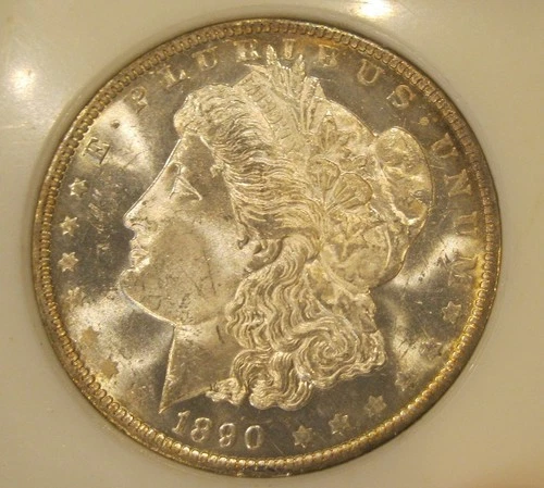 1890 O Morgan Silver Dollar - UNC, Prooflike, Tougher date, Fully toned Rev, B5