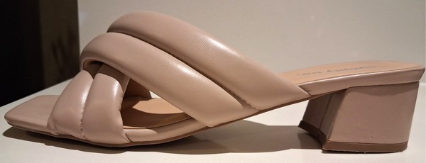 Size 10 (UK8) 'Simply Be' wide fit padded slip-on mules in camel (used)