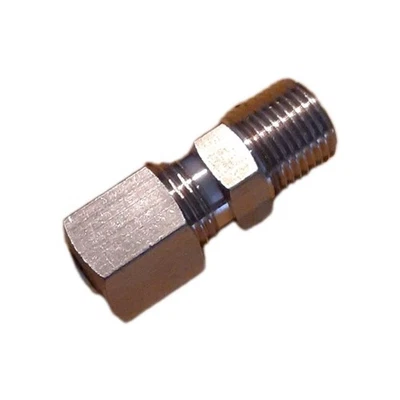 Brass Adapter Compression Union 1/8 Npt male - 1 /4 Od Tube Hose Hf-8644225 - image 1 of 3